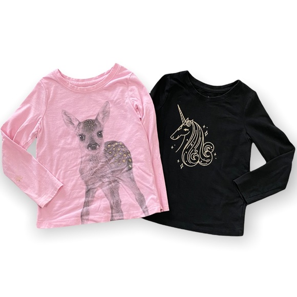 Cat & Jack Other - CAT & JACK Pink and Black Deer and Unicorn Long Sleeve T Shirts